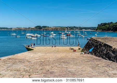 Douarnenez, France - August 2, 2018: The Fishing Port A Sunny Day Of Summer