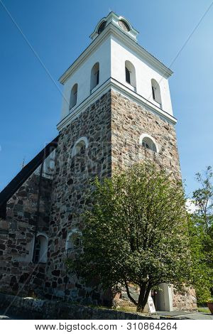 Rauma, Finland - 27 June, 2019: Church In Old Rauma, One Of Unesco World Heritage Sites, Is The Larg