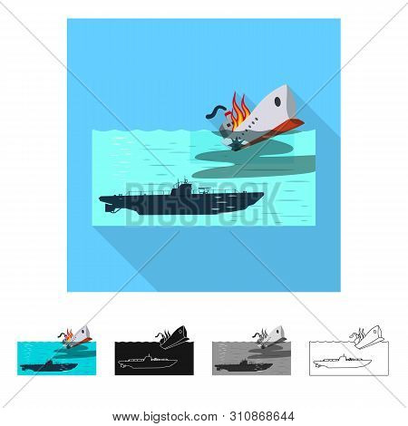 Vector Design Of War And Ship Icon. Set Of War And Fleet Vector Icon For Stock.