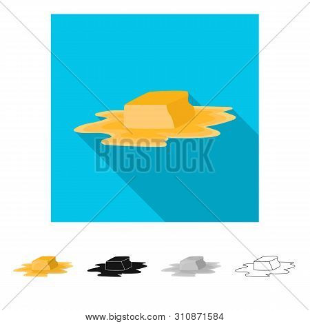 Vector Design Of Butter And Dairy Sign. Set Of Butter And Fasty Vector Icon For Stock.