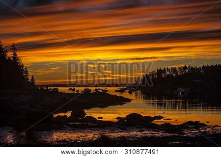 Sunset On Burnt Cove, Little Deer Isle Maine