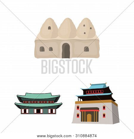 Isolated Object Of And Town Logo. Set Of And House Stock Symbol For Web.