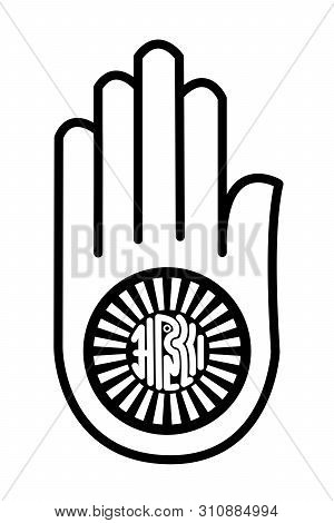 Ahimsa Symbol Icon With A White Background