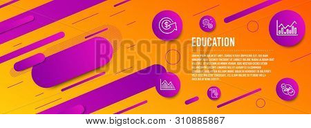 Header Banner. Investment Graph, Dollar Exchange And Work Icons Simple Set. Infochart, Technical Doc