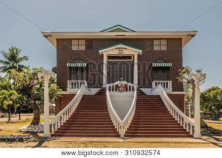 Puerto Princesa, Palawan, Philippines - March 3, 2019: Iwahig Penal Colony. Closeup Of Brown And Whi