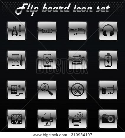 Electronics Repair Vector Flip Mechanical Icons For User Interface Design