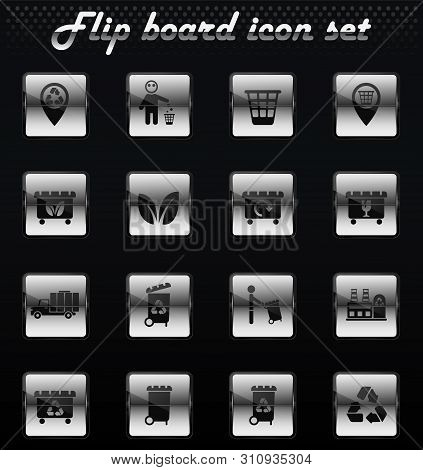 Garbage Vector Flip Mechanical Icons For User Interface Design