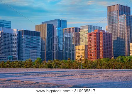 Cityscape Of Marunouchi Commecial District Between Tokyo Station And The Imperial Palace In Japan