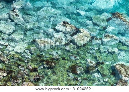 Sea Picture With Clear Water With Bottom Traces