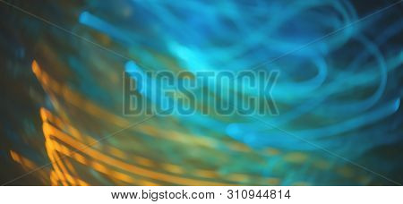 Blurred Abstract Bokeh Background Of City Lights At Night