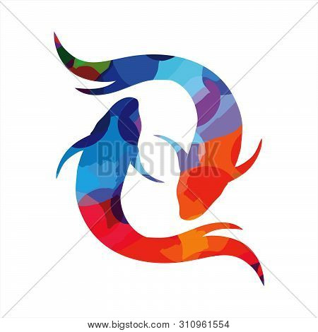 Legendary Japan Koi Fish Logo, Luck, Prosperity, And Good Fortune