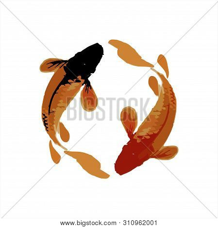 Legendary Japan Koi Fish Logo, Luck, Prosperity, And Good Fortune