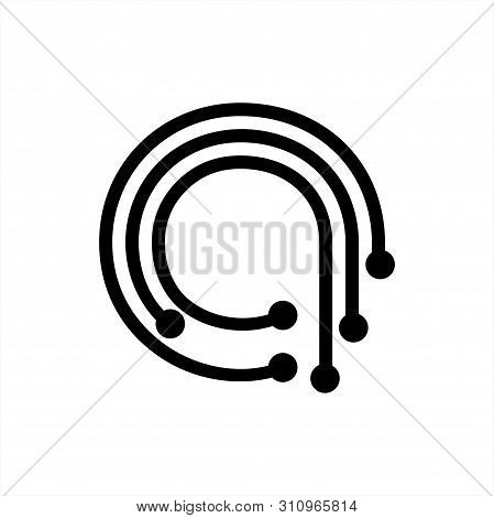 Simple A, Aq, Aaa, Aaq Nitials Geometric Network Line And Digital Data Logo