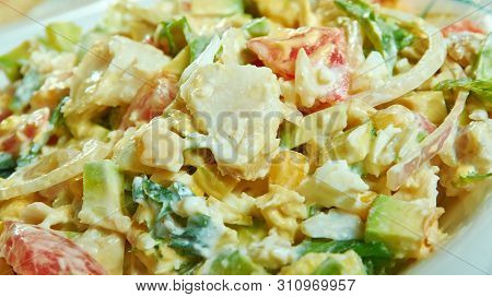Gazpacho  - Puerto Rican Salt Cod Salad, Refreshing Salad Composed Of Flaky Salt Cod.