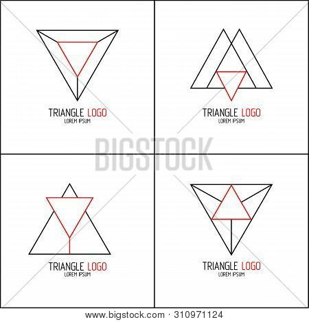 Set Minimalistic Trendy Logos. Stylish Vector Line Icon Emblems For Design. Simple Creative Geometri