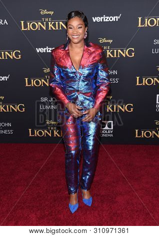 LOS ANGELES - JUL 09:  Tiffany Haddish arrives for Disney's 'The Lion King' World Premiere on July 09, 2019 in Hollywood, CA                
