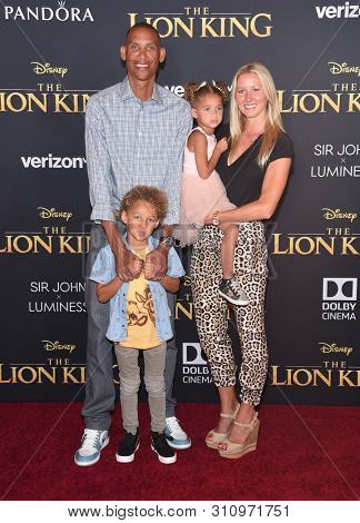 LOS ANGELES - JUL 09:  Reggie Miller arrives for Disney's 'The Lion King' World Premiere on July 09, 2019 in Hollywood, CA                