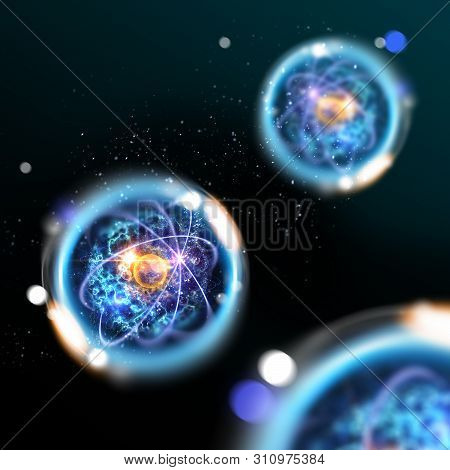 Atomic Particle 3D Illustration