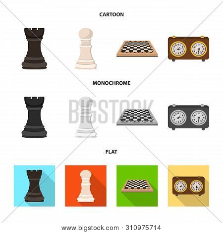 Isolated Object Of Checkmate And Thin Logo. Collection Of Checkmate And Target Stock Symbol For Web.