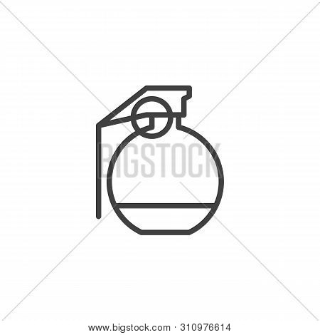 Military Grenade Line Icon. Linear Style Sign For Mobile Concept And Web Design. Ball Grenade Outlin
