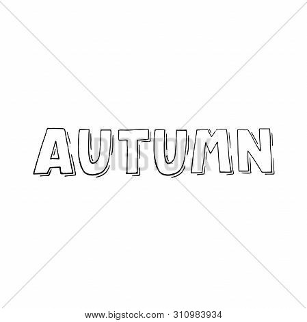 Autumn Lettering Composition On White Background  Illustration