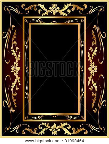 กรอบพื้นหลังลายผัก Gold(en)