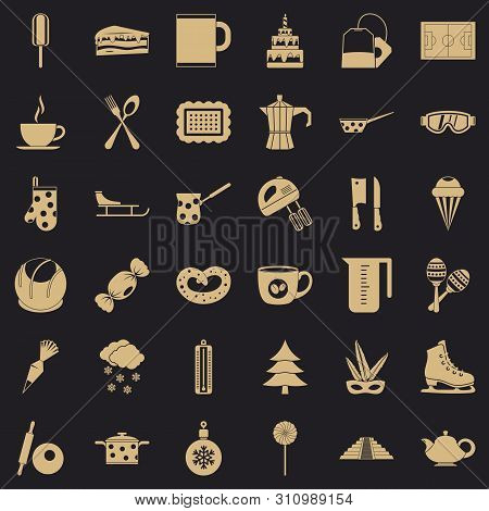 Coffee Drink Icons Set. Simple Style Of 36 Coffee Drink Icons For Web For Any Design