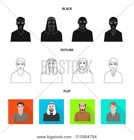 Vector Illustration Of Hairstyle And Profession Symbol. Set Of Hairstyle And Character Stock Vector 