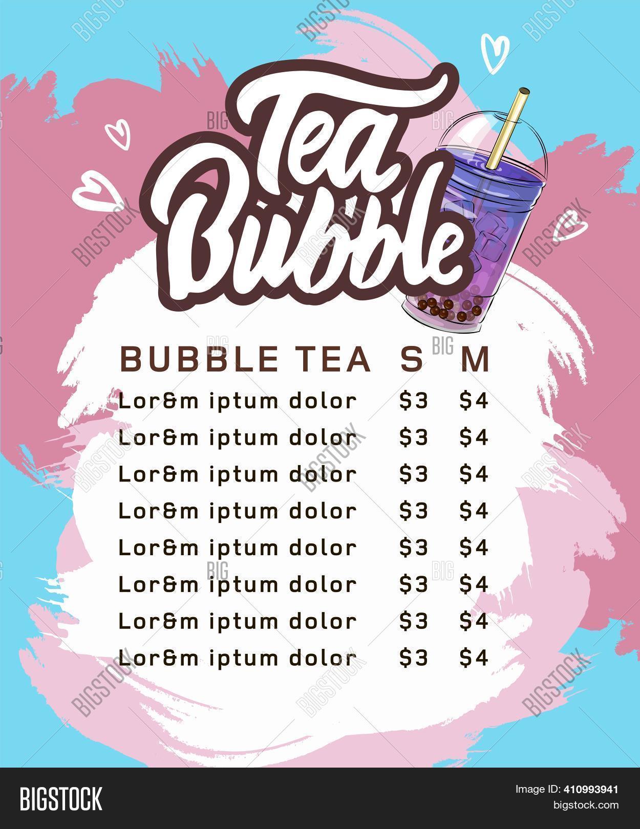 Bubble Tea Menu Image & Photo (Free Trial) Bigstock