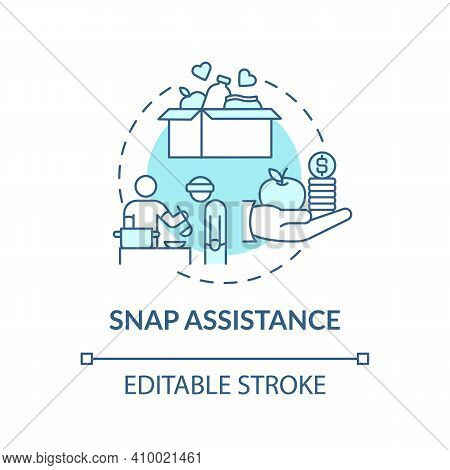 Snap Assistance Concept Icon. Working To Fight Hunger Idea Thin Line Illustration. Supplemental Nutr