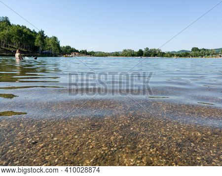 Bosnia And Herzegovina - June 27, 2020: The Artificial Lake Manjača On The Plateau Manjača Near Banj