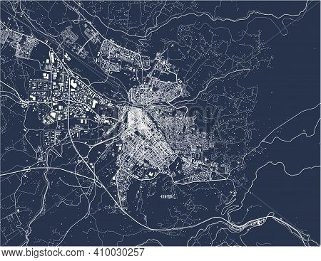 Map Of The City Of Sassari, Italy