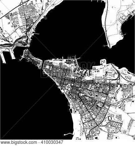 Map Of The City Of Taranto, Italy