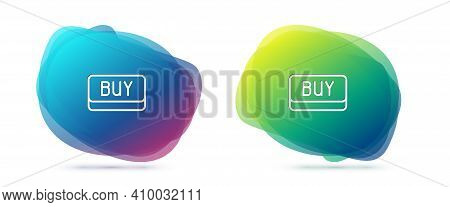 Set Line Buy Button Icon Isolated On White Background. Financial And Stock Investment Market Concept