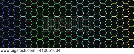 Color Light And Black Hexagon Abstract Background