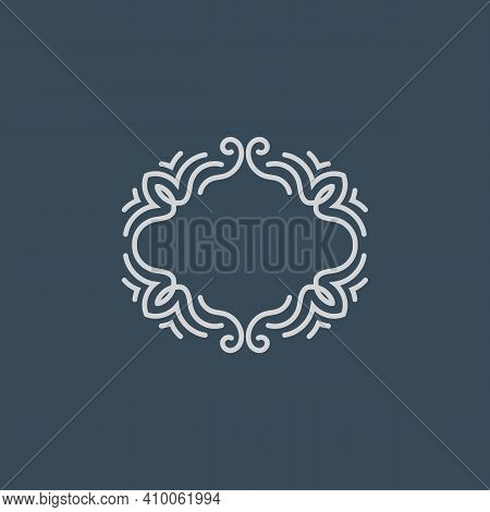 Elegant Circular Mandala Frame With Grey Bsckground