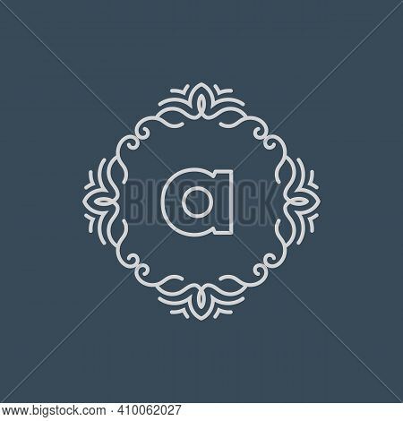 Elegant Circular Mandala Frame With A Letter
