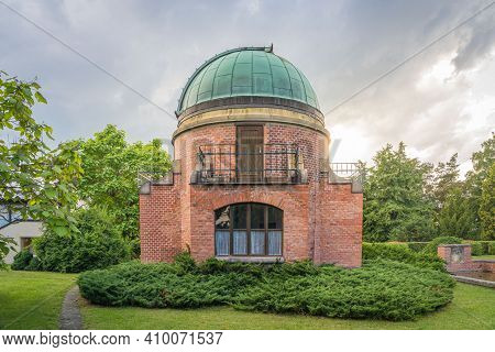 Old Historic Building Of Observatory Within Ondrejov Astronomy Institute. Deep Space Telescope Obser
