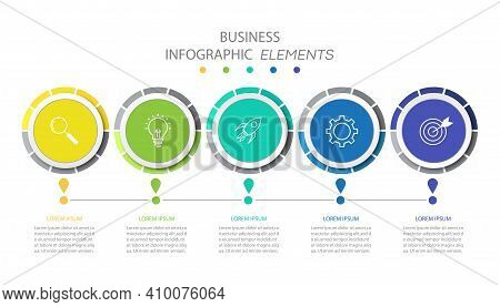 Presentation Business Infographics Template With 5 Options. Vector Illustration