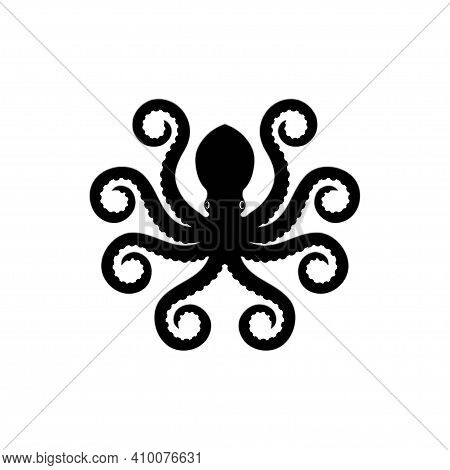 Octopus Vector Logo. Octopus Isolated On White Background