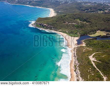 Burwood And Dudley Beach Aerial View - Newcastle Nsw Australia