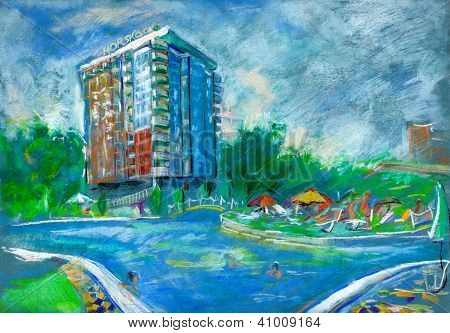 Hotel og swimmingpool