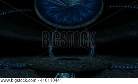 Fantasy Sci-fi Alien Cave 3d Render Illustration