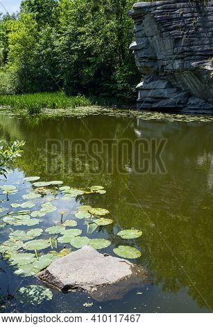 Buky Canyon Summer Landscape, Hirskyi Tikych River, Cherkasy Region, Ukraine.