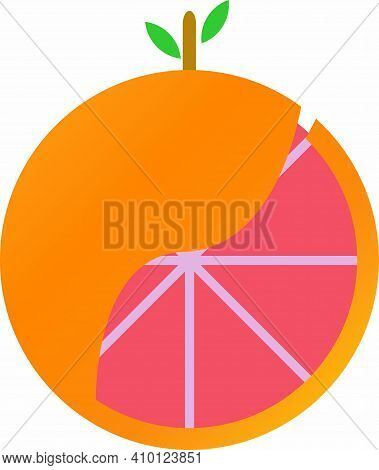Vector Graphic: Partially Peeled Orange - Logo - Juicy