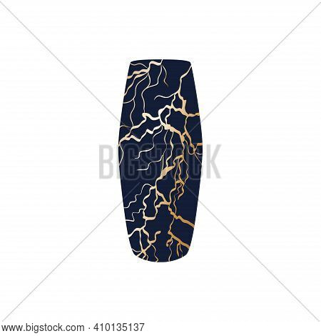 Repaired Japan Vase Kintsugi Art Color Sketch Engraving Illustration. Scratch Board Style Imitation.