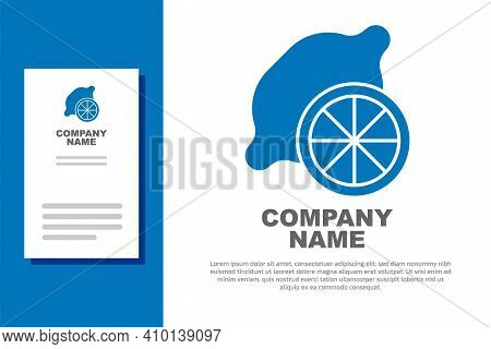 Blue Lemon Icon Isolated On White Background. Logo Design Template Element. Vector