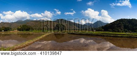 Soil Terrace On Mountain Againts Sky