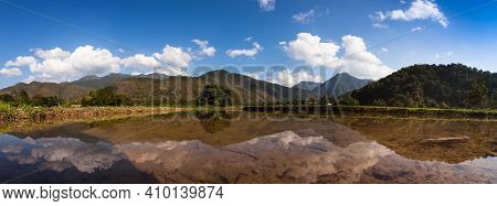 Soil Terrace On Mountain Againts Sky