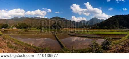 Soil Terrace On Mountain Againts Sky